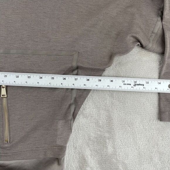 St John Jacket Women XL Grey Full Zip Active Long Sleeve Yellow Tag Gold Zipper - Picture 11 of 14